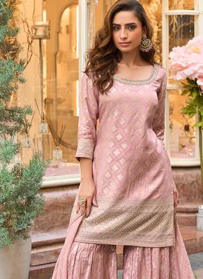 pink embroidered banarasi salwar-kameez 3