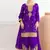 purple embroidered chiffon straight-suits