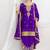 purple embroidered chiffon straight-suits