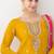yellow embroidered chiffon straight-suits