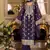 purple embroidered chiffon straight-suits
