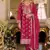 pink embroidered chiffon straight-suits