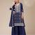 navy-blue embroidered georgette salwar-kameez