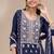 navy-blue embroidered georgette salwar-kameez