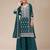 teal-blue embroidered georgette salwar-kameez