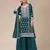 teal-blue embroidered georgette salwar-kameez