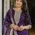 Purple viscose chanderi embroidered suit jacquard organza dupatta