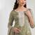 olive embroidered silk salwar-kameez