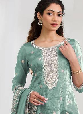 sky-blue embroidered silk salwar-kameez 2