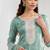 sky-blue embroidered silk salwar-kameez
