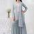 sky-blue embroidered georgette salwar-kameez