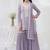 lilac embroidered georgette salwar-kameez