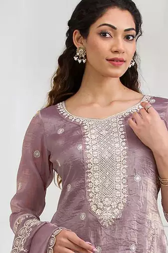 pink embroidered silk salwar-kameez