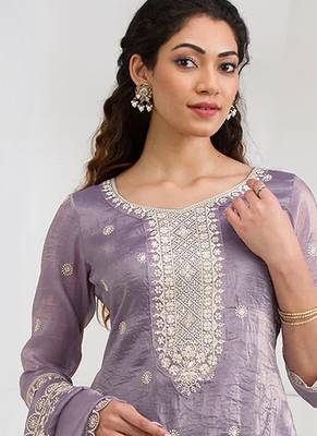 lilac embroidered silk salwar-kameez 2