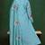 Sky blue chanderi silk embroidered kurta pant dupatta