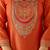 Orange silk embroidered flared kurta pant dupatta