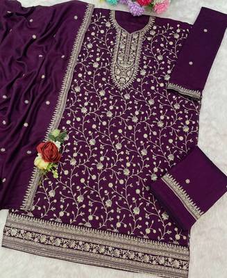 purple embroidered silk salwar-kameez 3