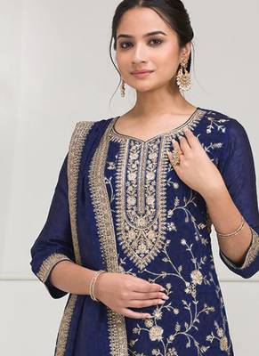 blue embroidered silk salwar-kameez 2