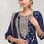 blue embroidered silk salwar-kameez