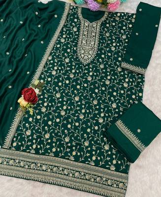 green embroidered silk salwar-kameez 3