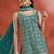 aqua-blue embroidered georgette salwar-kameez