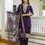 Purple viscose chanderi embroidered suit jacquard organza dupatta