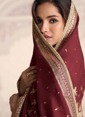 maroon embroidered silk anarkali-salwar-kameez 2