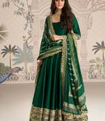 green embroidered silk anarkali-salwar-kameez