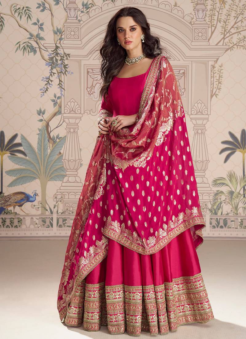 pink embroidered silk anarkali-salwar-kameez