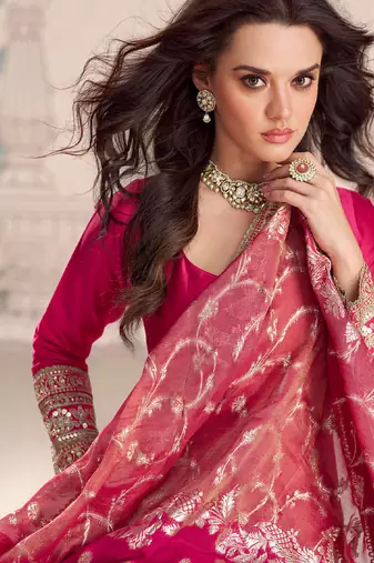 pink embroidered silk anarkali-salwar-kameez