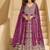 magenta embroidered chiffon anarkali-salwar-kameez