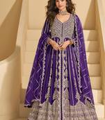 purple embroidered chiffon anarkali-salwar-kameez