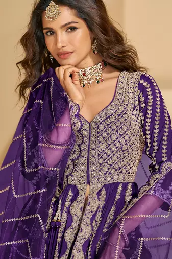 purple embroidered chiffon anarkali-salwar-kameez