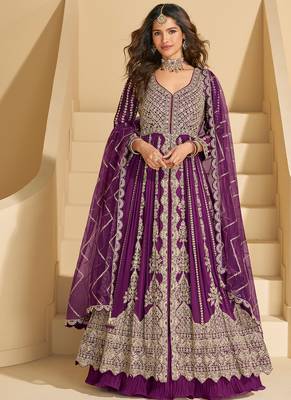 wine embroidered chiffon anarkali-salwar-kameez 1