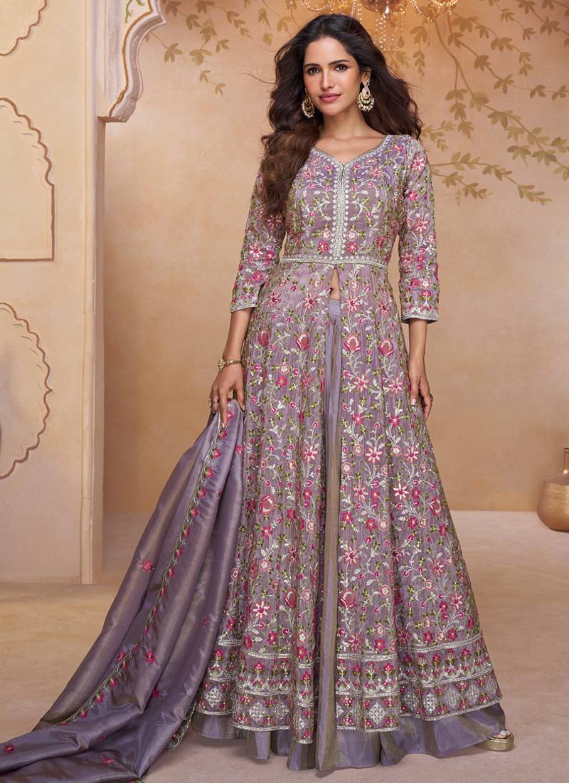 ivory embroidered shimmer anarkali-salwar-kameez
