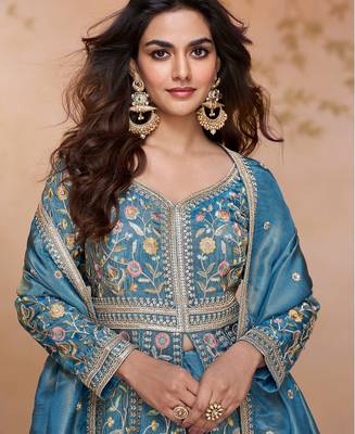 sky-blue embroidered shimmer anarkali-salwar-kameez 3