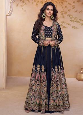 navy-blue embroidered chiffon anarkali-salwar-kameez 1