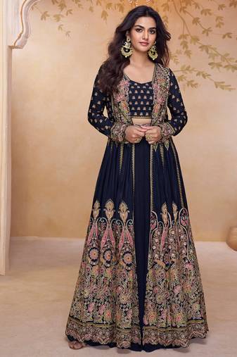 navy-blue embroidered chiffon anarkali-salwar-kameez