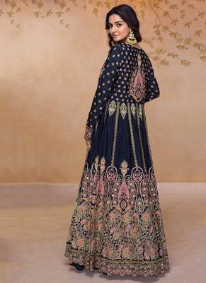 navy-blue embroidered chiffon anarkali-salwar-kameez 3