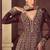 brown embroidered chiffon anarkali-salwar-kameez