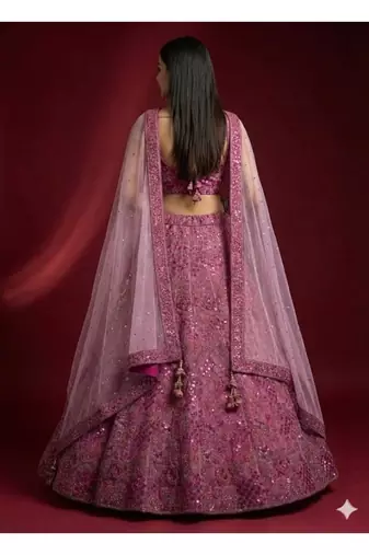 Baby Pink soft net embroidery work Lehenga Choli with dupatta
