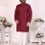 Maroon silk straight kurta with nack mirror work