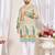 Beige dola silk straight kurta with foil work