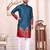Teal dola silk straight kurta with foil work