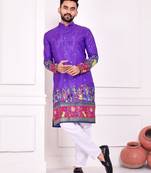 Violet dola silk straight kurta with foil work