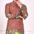 Peach dola silk straight kurta with foil work