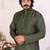 Mehendi silk straight kurta with nack mirror work
