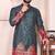 Grey dola silk straight kurta with foil work