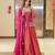 Pink simmer silk party wear  embroidery Skirt suit