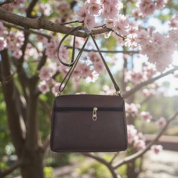 Women Brown Floral Mini Sling Bag Bow Chain Stylish Shoulder Purse 2